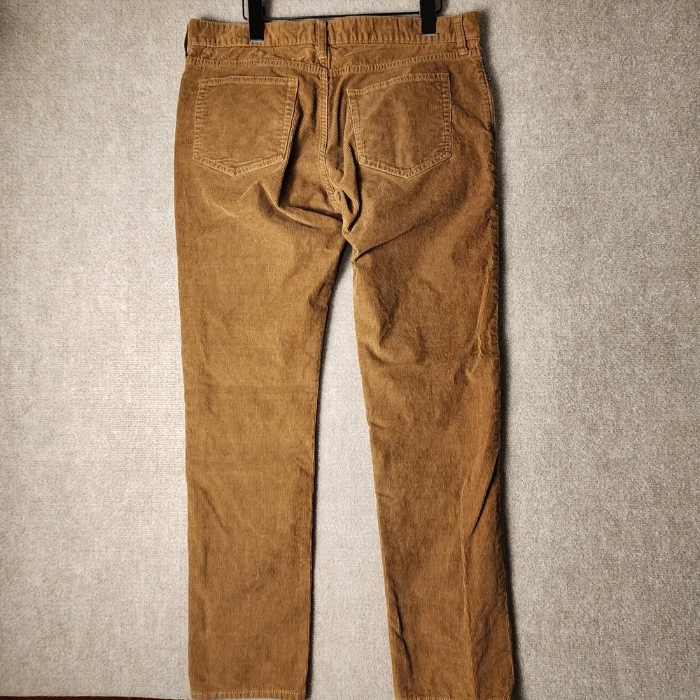 J. Crew Corduroy Pants Mens 34x32 Brown Tan Straight Leg Fine Wale Casual